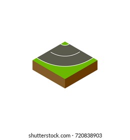 Isolated Asphalt Isometric. Road Vector Element Can Be Used For Asphalt, Road, Bitumen Design Concept.