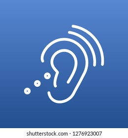 Isolated assistive technology icon line symbol on clean background. Vector listening device element in trendy style.