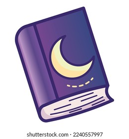 Isolated astrology book with moon icon Vector
