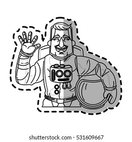 Isolated astronaut cartoon design