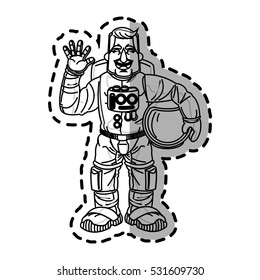 Isolated astronaut cartoon design