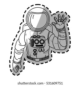 Isolated astronaut cartoon design