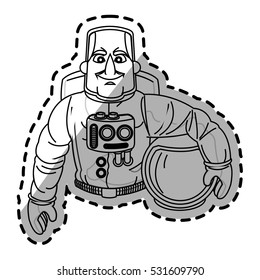 Isolated astronaut cartoon design
