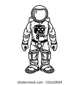 Isolated astronaut cartoon design