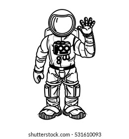 Isolated astronaut cartoon design