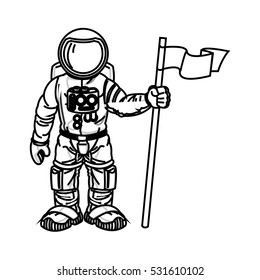 Isolated astronaut cartoon design