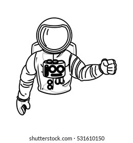 Isolated astronaut cartoon design