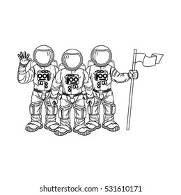 Isolated astronaut cartoon design