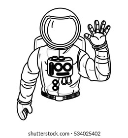 Isolated astronaut cartoon design