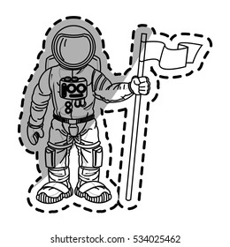 Isolated astronaut cartoon design