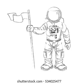 Isolated astronaut cartoon design