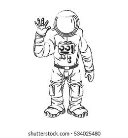 Isolated astronaut cartoon design