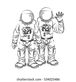 Isolated astronaut cartoon design