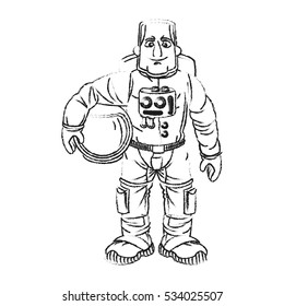 Isolated astronaut cartoon design