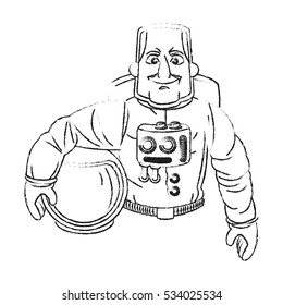 Isolated astronaut cartoon design