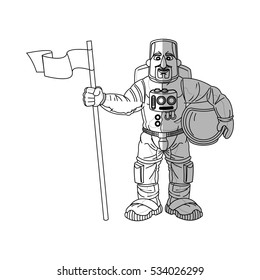 Isolated astronaut cartoon design