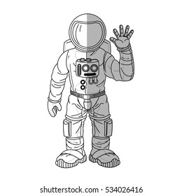 Isolated astronaut cartoon design