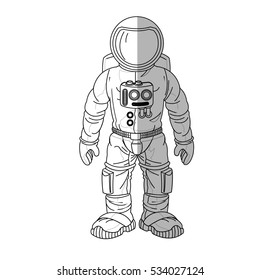 Isolated astronaut cartoon design