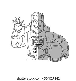 Isolated astronaut cartoon design