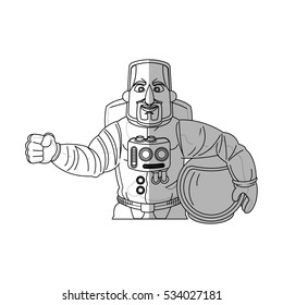 Isolated astronaut cartoon design