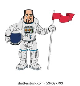Isolated astronaut cartoon design
