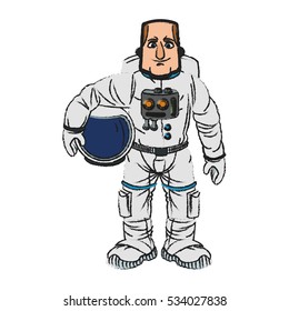 Isolated astronaut cartoon design
