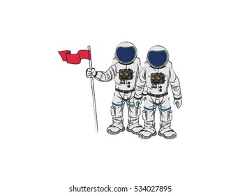 Isolated astronaut cartoon design