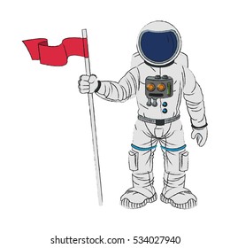 Isolated astronaut cartoon design