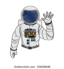 Isolated astronaut cartoon design