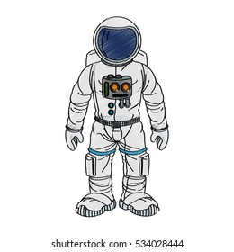 Isolated astronaut cartoon design