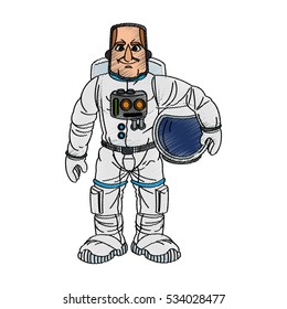 Isolated astronaut cartoon design