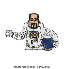 Isolated astronaut cartoon design