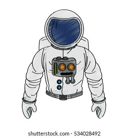 Isolated astronaut cartoon design