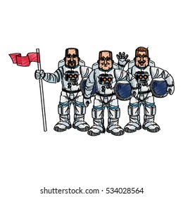 Isolated astronaut cartoon design