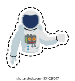 Isolated astronaut cartoon design