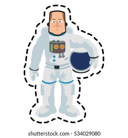 Isolated astronaut cartoon design