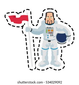 Isolated astronaut cartoon design