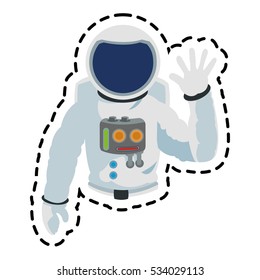 Isolated astronaut cartoon design