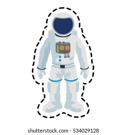 Isolated astronaut cartoon design