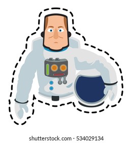 Isolated astronaut cartoon design