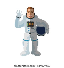 Isolated astronaut cartoon design