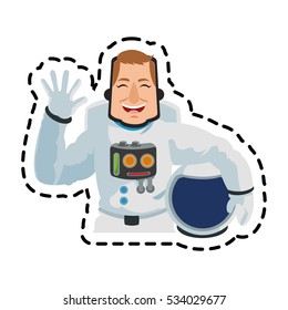 Isolated astronaut cartoon design