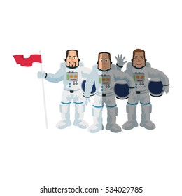 Isolated astronaut cartoon design