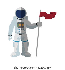 Isolated astronaut cartoon design