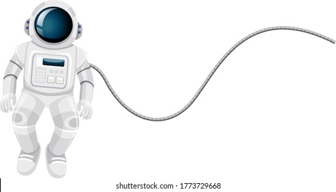 Isolated astronaut cartoon on white background illustration