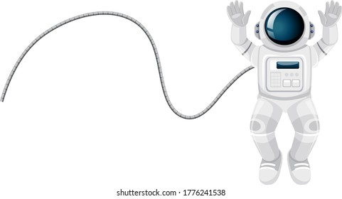 Isolated astronaut cartoon on white background illustration