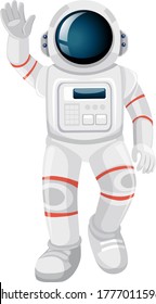 Isolated astronaut cartoon on white background illustration