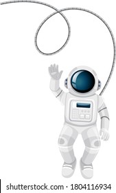 Isolated astronaut cartoon on white background illustration