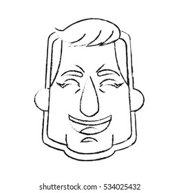 Isolated astronaut face cartoon design