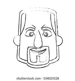 Isolated astronaut face cartoon design